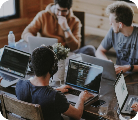 A team collaborating effectively on a project