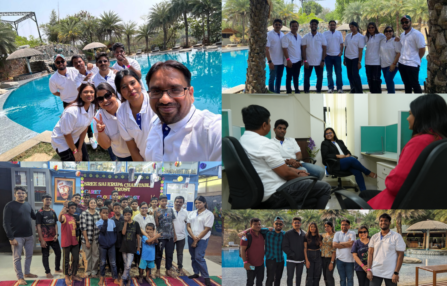 A diverse team of professionals collaborating at Caretcloud.